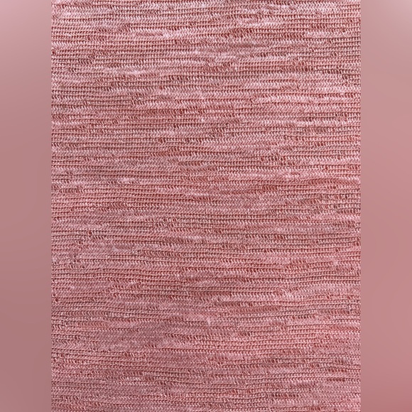 pink top sheer v-neck see-through blouse interesting 3/4 quarter length sleeve - Picture 8 of 9